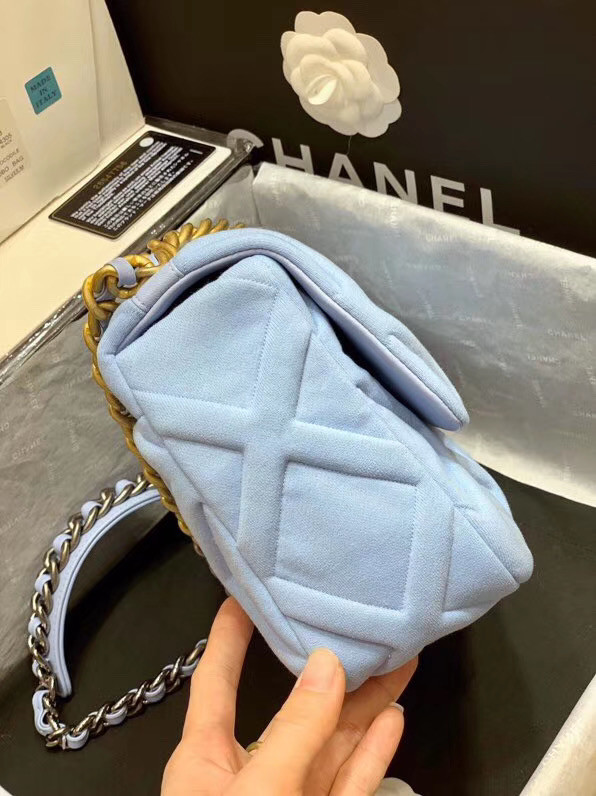 CHANEL 19 Flap Bag AS1161 light blue