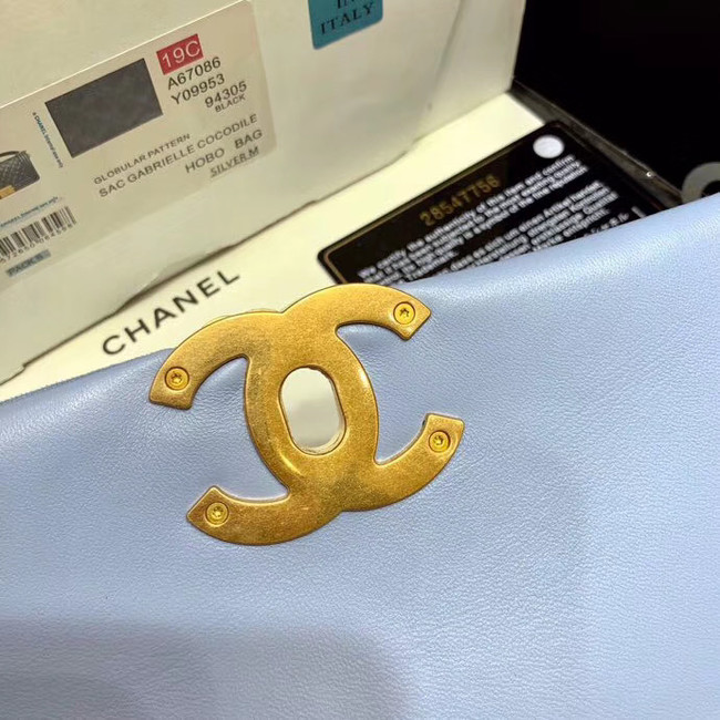 CHANEL 19 Flap Bag AS1161 light blue