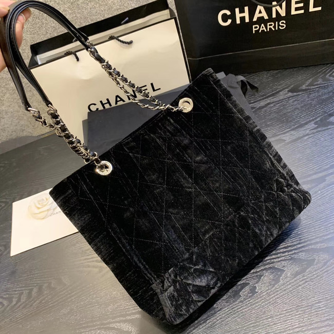 Chanel velvet Shoulder Bag AS1516 Black