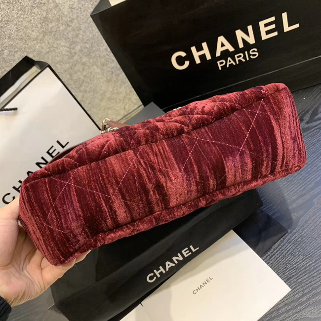 Chanel velvet Shoulder Bag AS1516 Burgundy