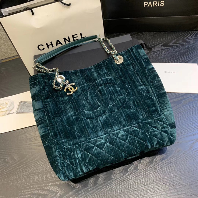 Chanel velvet Shoulder Bag AS1516 blue