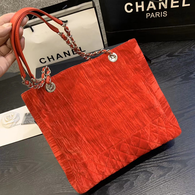 Chanel velvet Shoulder Bag AS1516 red
