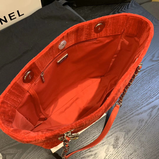 Chanel velvet Shoulder Bag AS1516 red