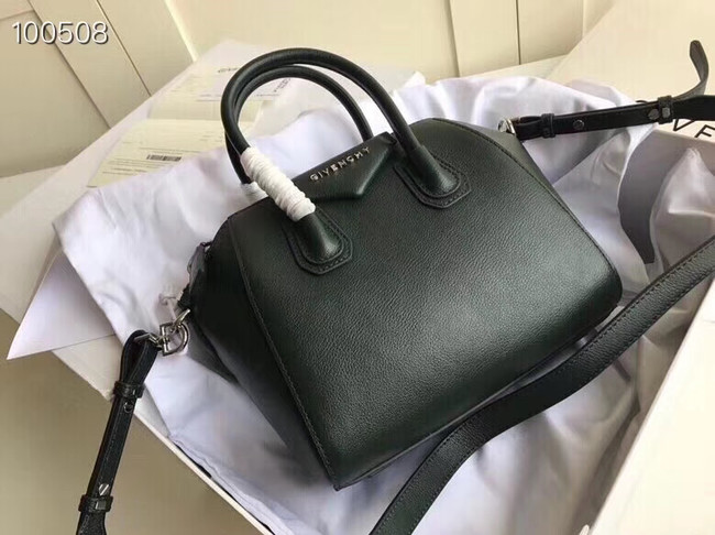 Givenchy Grained Calfskin Small Antigona Bag BB0511 Blackish green