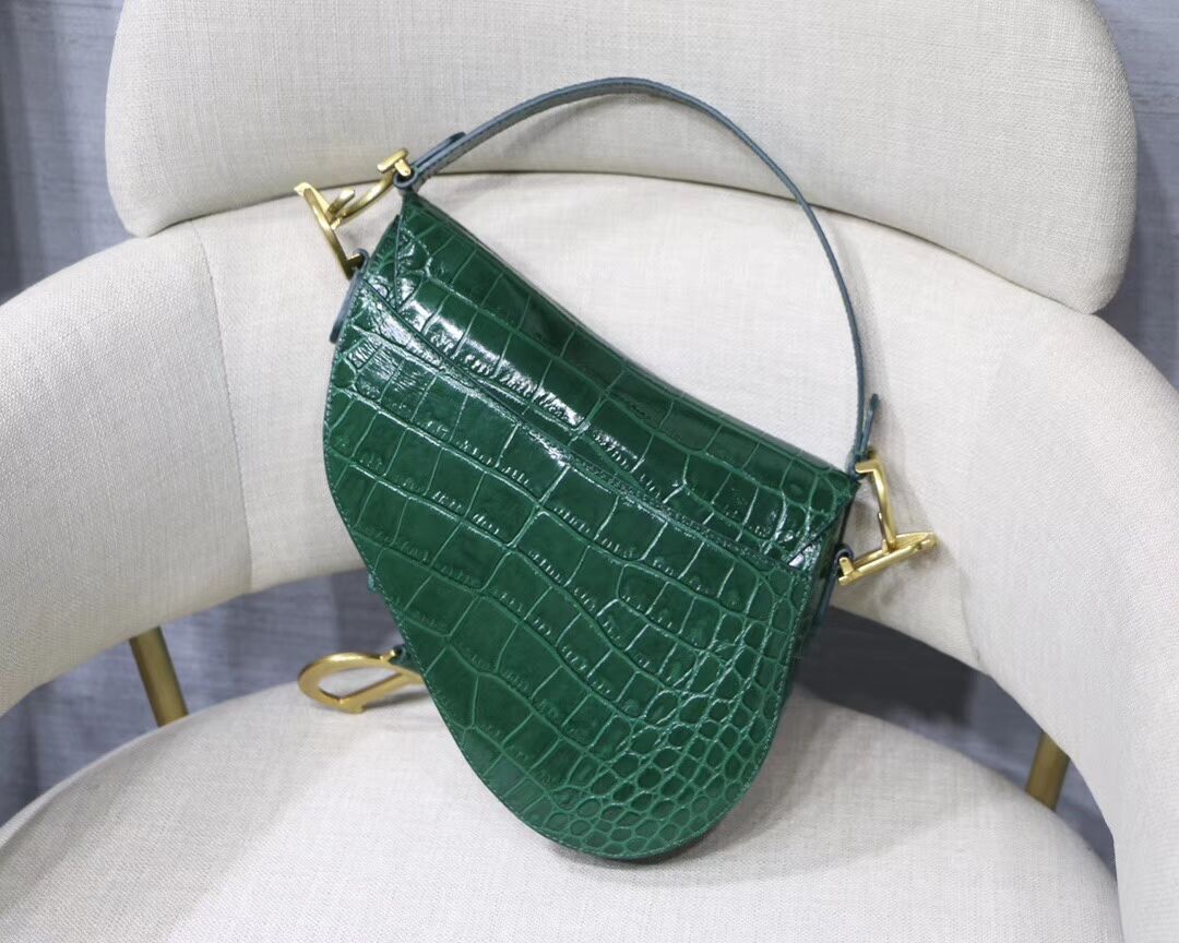 Dior SADDLE SOFT CALFSKIN BAG C9045 green