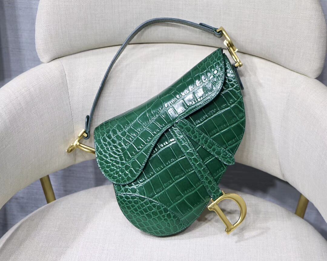 Dior SADDLE SOFT CALFSKIN BAG C9045 green