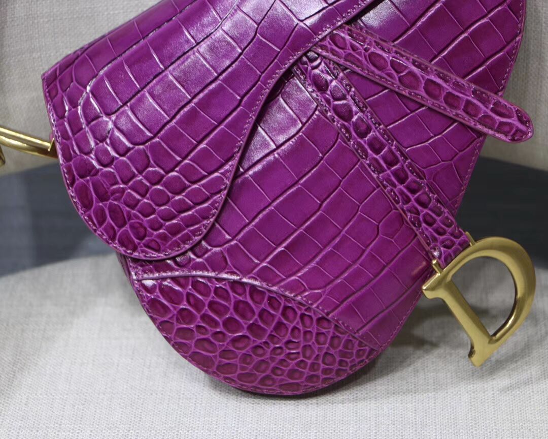 Dior SADDLE SOFT CALFSKIN BAG C9045 purple