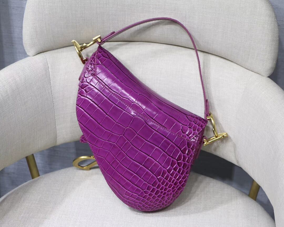 Dior SADDLE SOFT CALFSKIN BAG C9045 purple