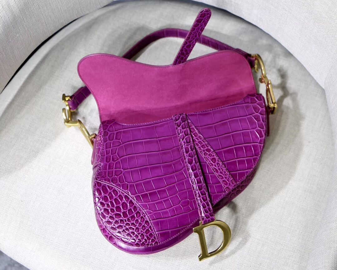 Dior SADDLE SOFT CALFSKIN BAG C9045 purple