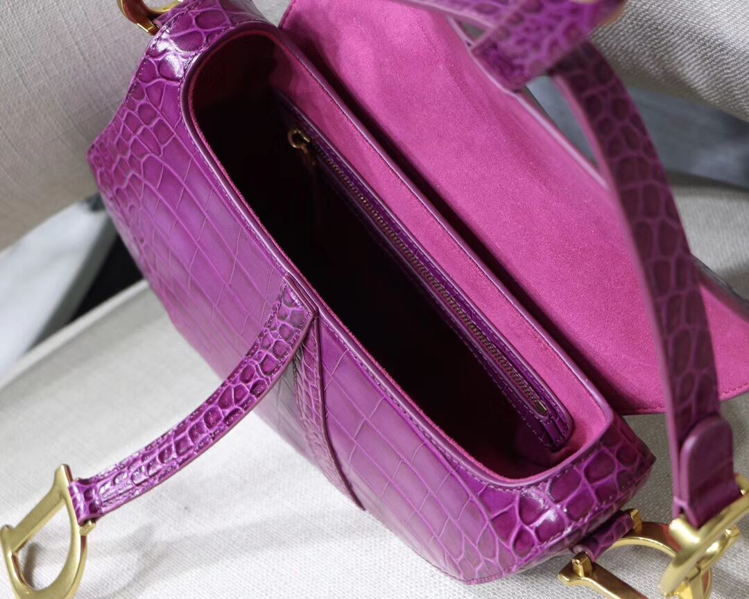 Dior SADDLE SOFT CALFSKIN BAG C9045 purple