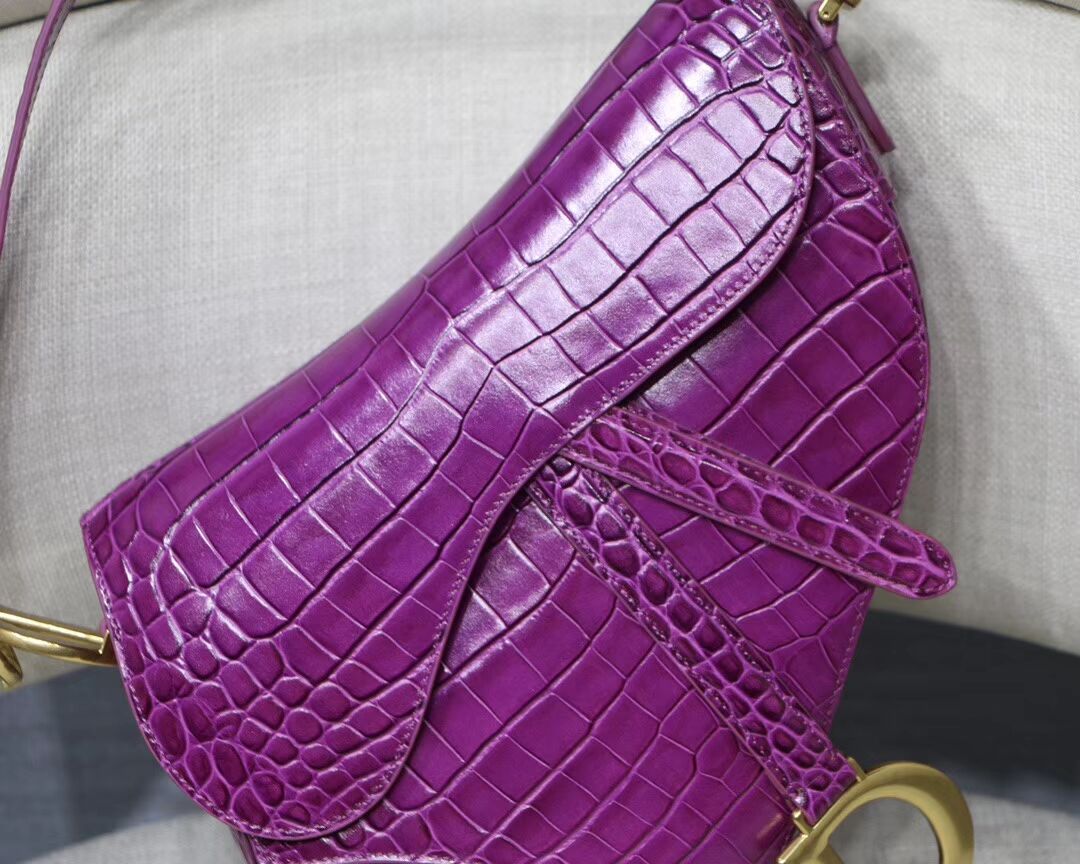Dior SADDLE SOFT CALFSKIN BAG C9045 purple