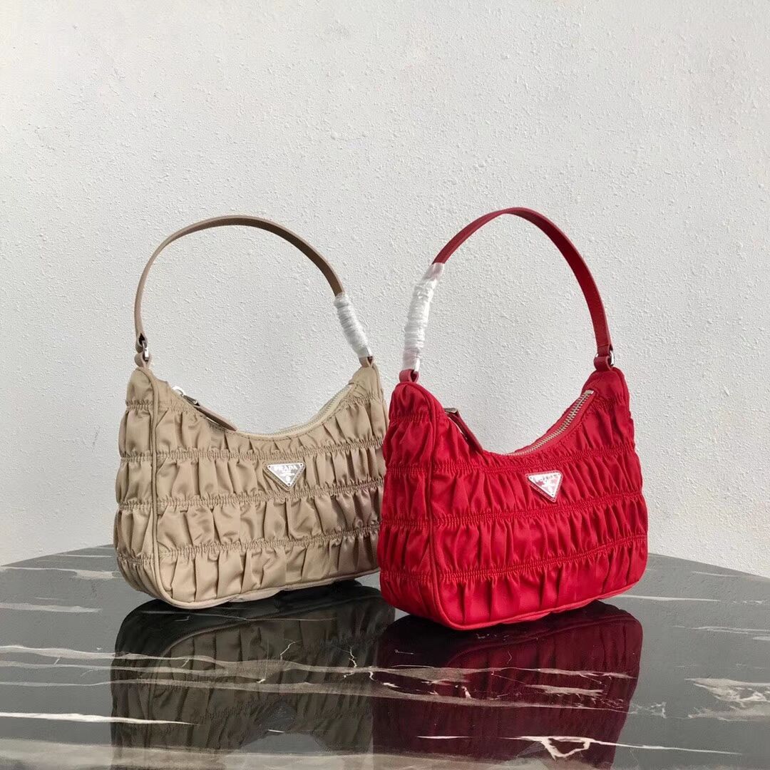 Prada Nylon and Saffiano leather mini bag 1NE204 red