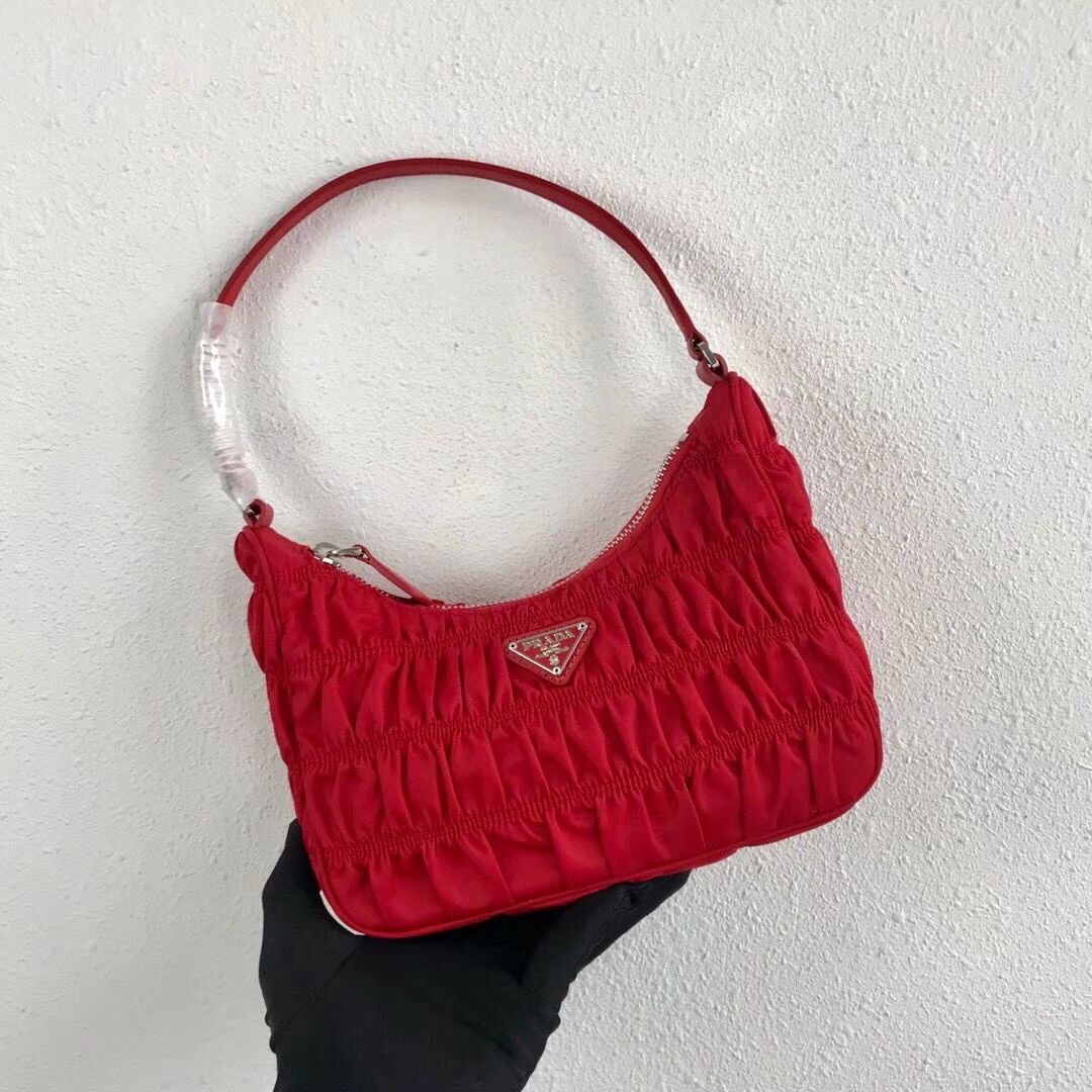 Prada Nylon and Saffiano leather mini bag 1NE204 red