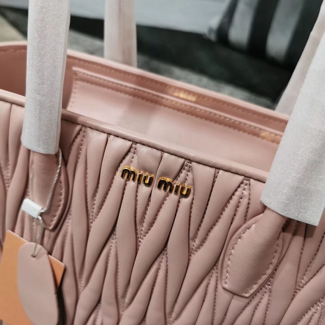 miu miu Matelasse Nappa Leather Top-handle Bag 5BG163 pink