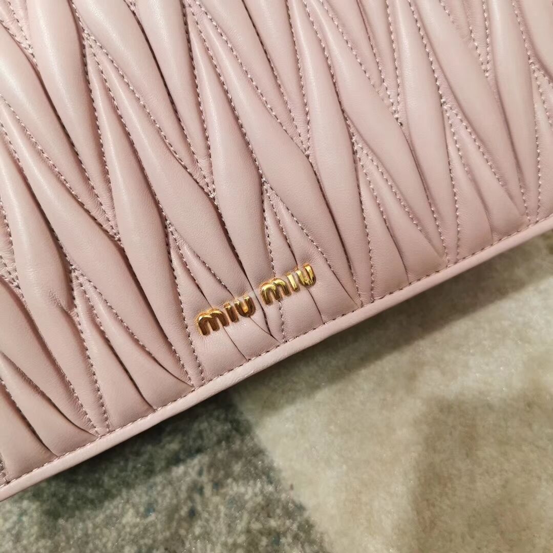 miu miu Matelasse Nappa Leather shoulder bag 5BG163 pink