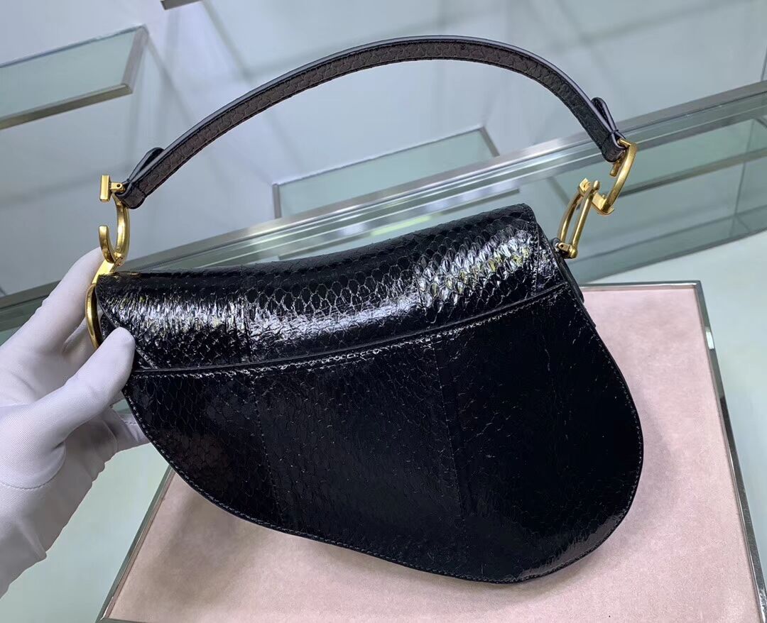 Dior SADDLE Snake skin tote C9046 black