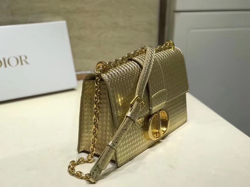 Dior 30 MONTAIGNE SMOOTH CALFSKIN FLAP BAG C9230 gold 