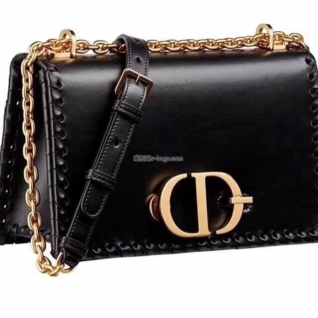 DIOR 30 MONTAIGNE THREADED EDGES CALFSKIN FLAP CHAIN BAG M9220