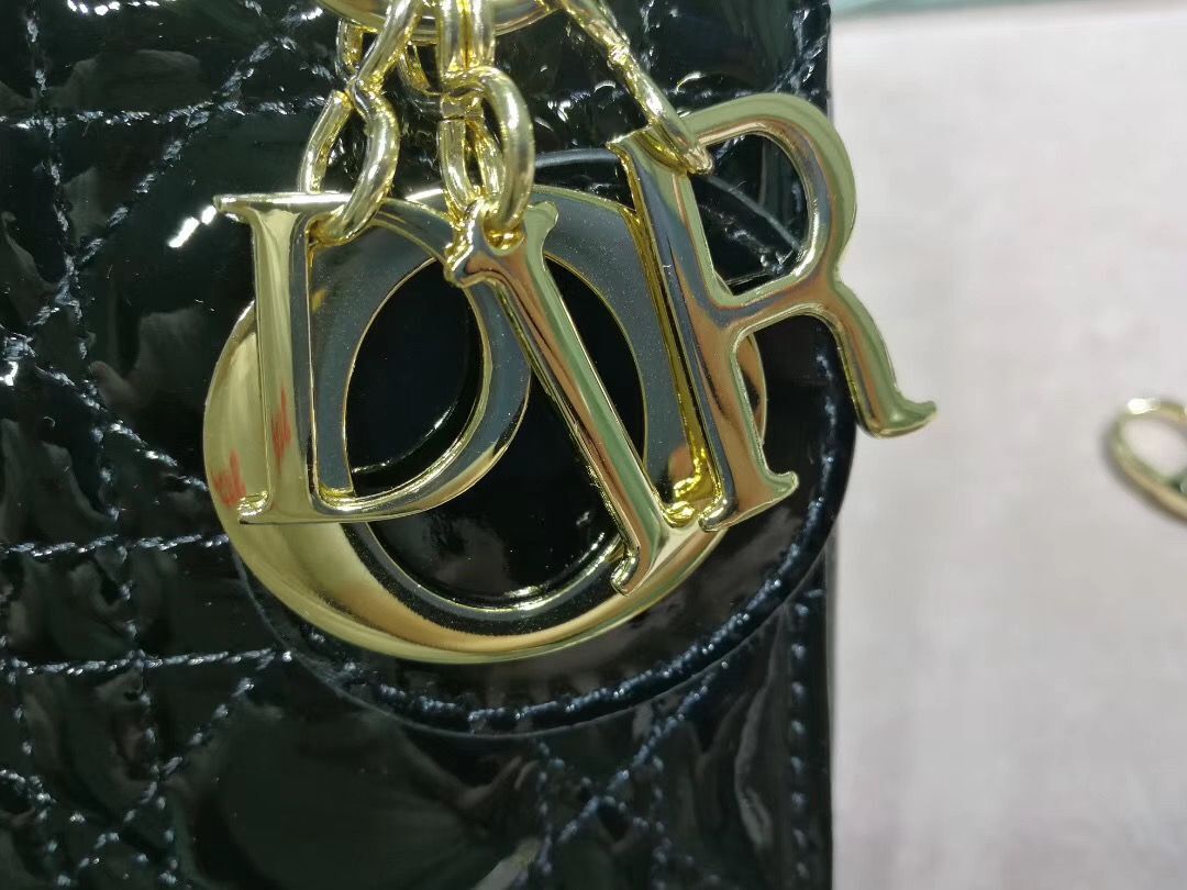 Dior MINI LADY DIOR CALFSKIN Black BAG M0505O Gold