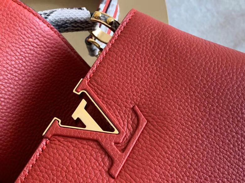 Louis Vuitton CAPUCINES PM Original Python Leather N96467 Red