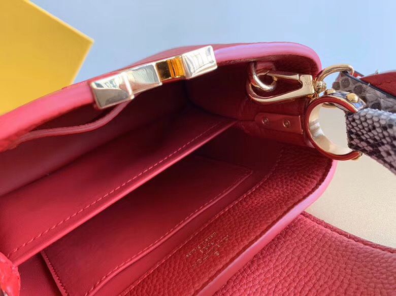 Louis Vuitton CAPUCINES PM Original Python Leather N80041 Red