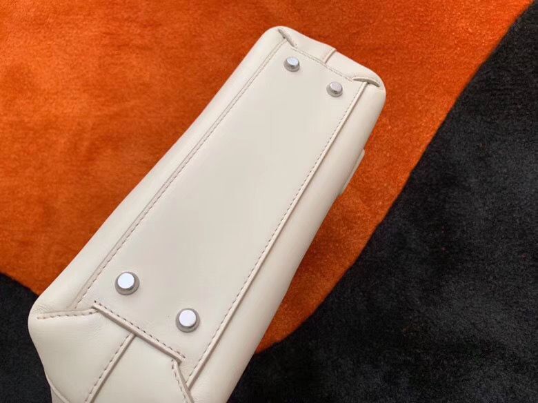Bottega Veneta Original Weave Leather Arco Top Handle Bag 70013 White