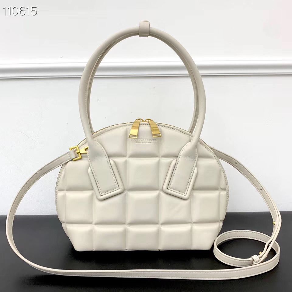 Bottega Veneta Original Woven Leather Square Shell Bag BV67130 White