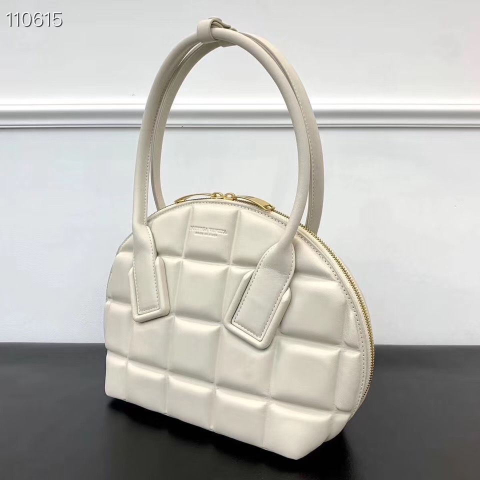 Bottega Veneta Original Woven Leather Square Shell Bag BV67130 White