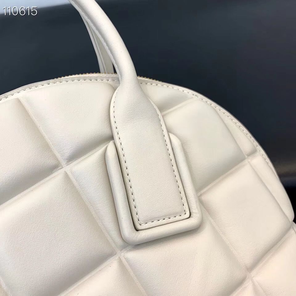 Bottega Veneta Original Woven Leather Square Shell Bag BV67130 White