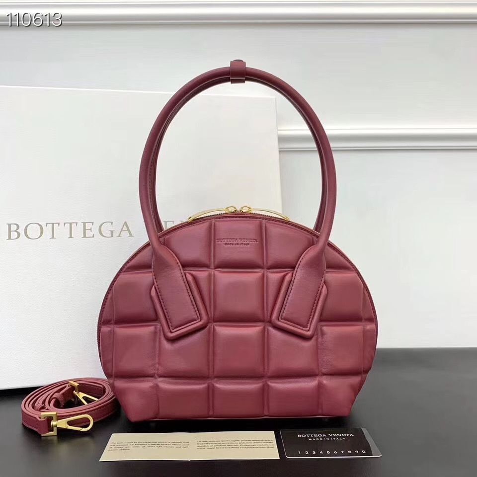 Bottega Veneta Original Woven Leather Square Shell Bag BV67130 Wine