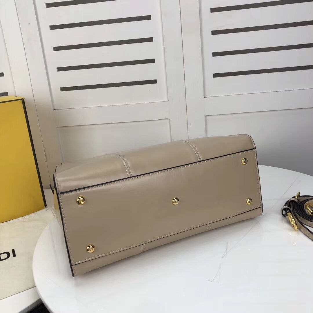 FENDI PEEKABOO ICONIC cream leather bag F0837