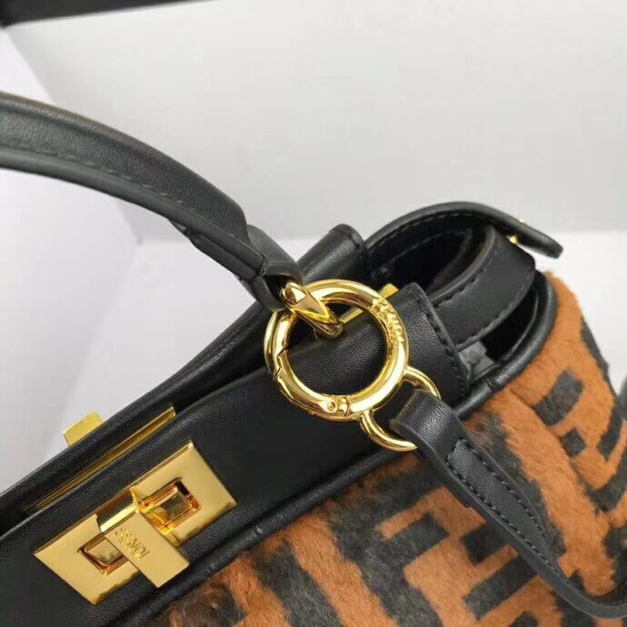 Fendi PEEKABOO REGULAR Horse hair F3302 Black