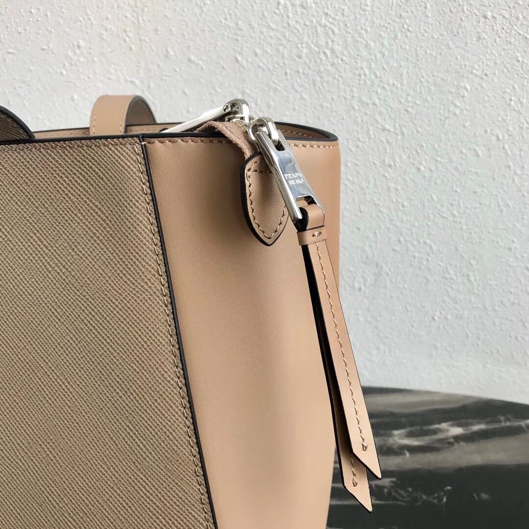 Prada Embleme Saffiano leather bag 1BG288 Apricot