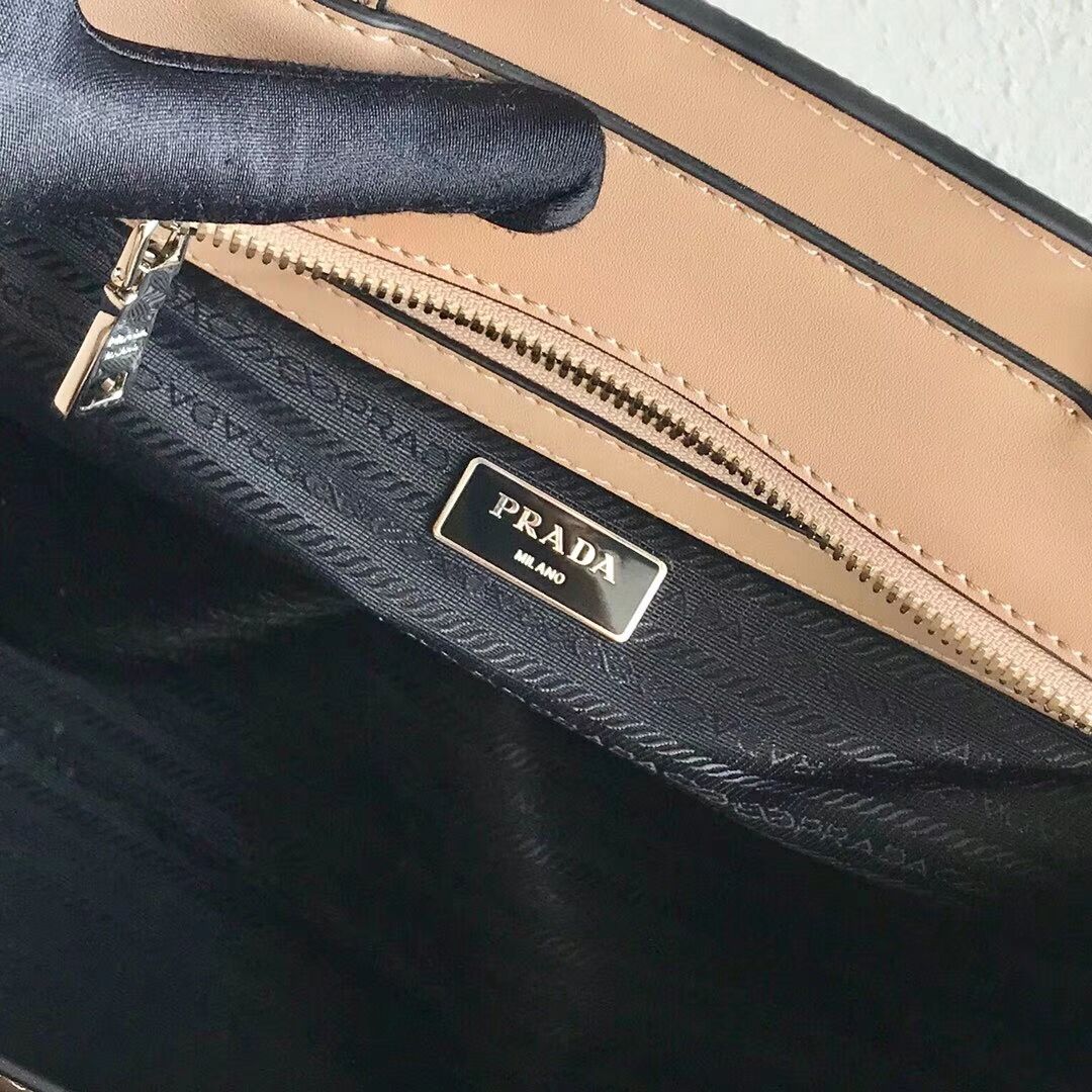 Prada Embleme Saffiano leather bag 1BG288 Apricot