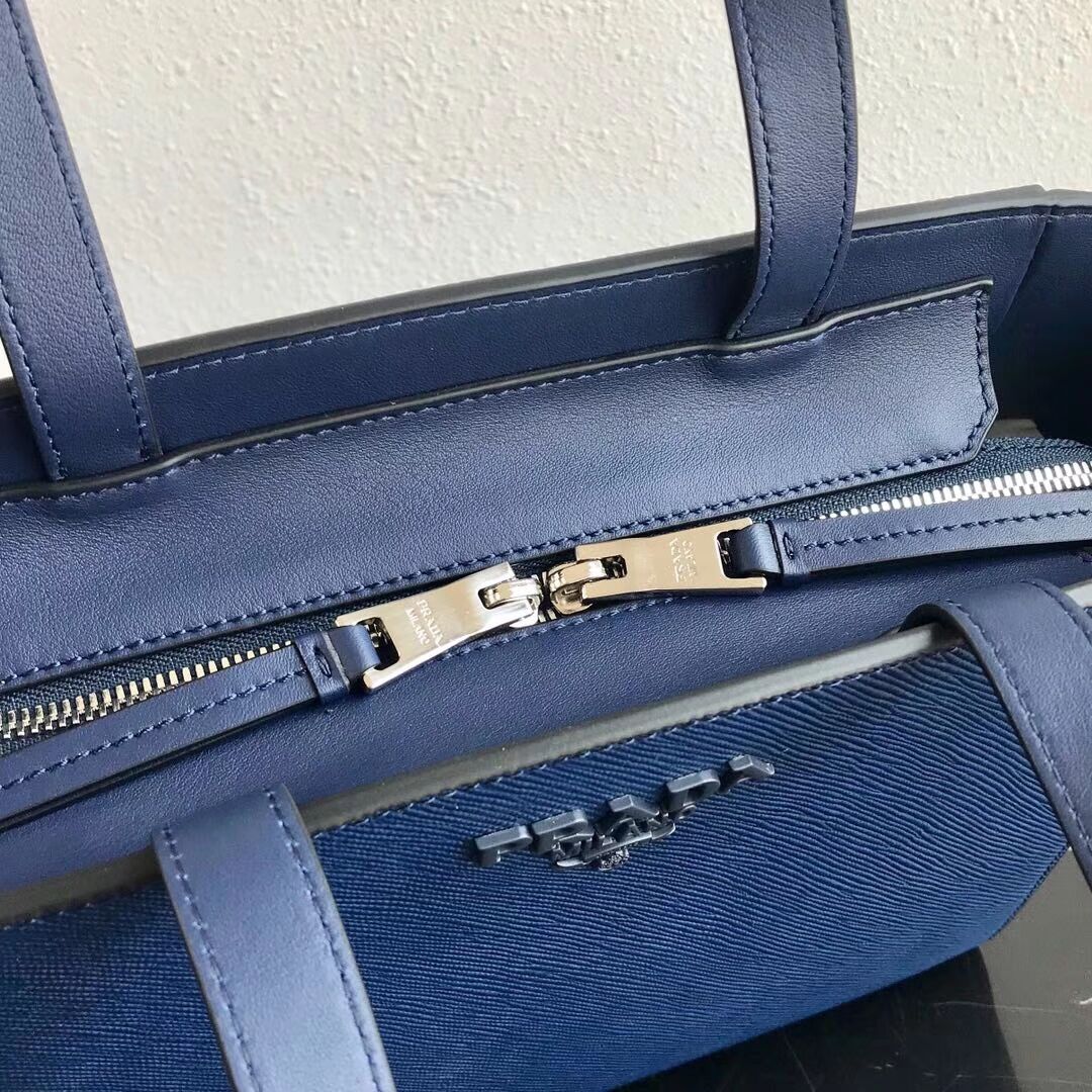 Prada Embleme Saffiano leather bag 1BG288 blue