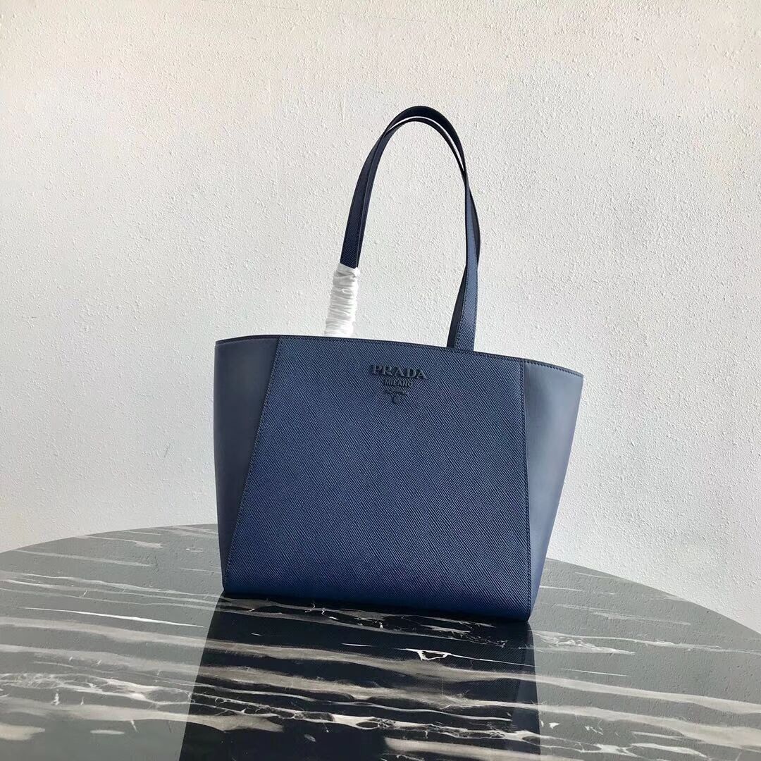 Prada Embleme Saffiano leather bag 1BG288 blue