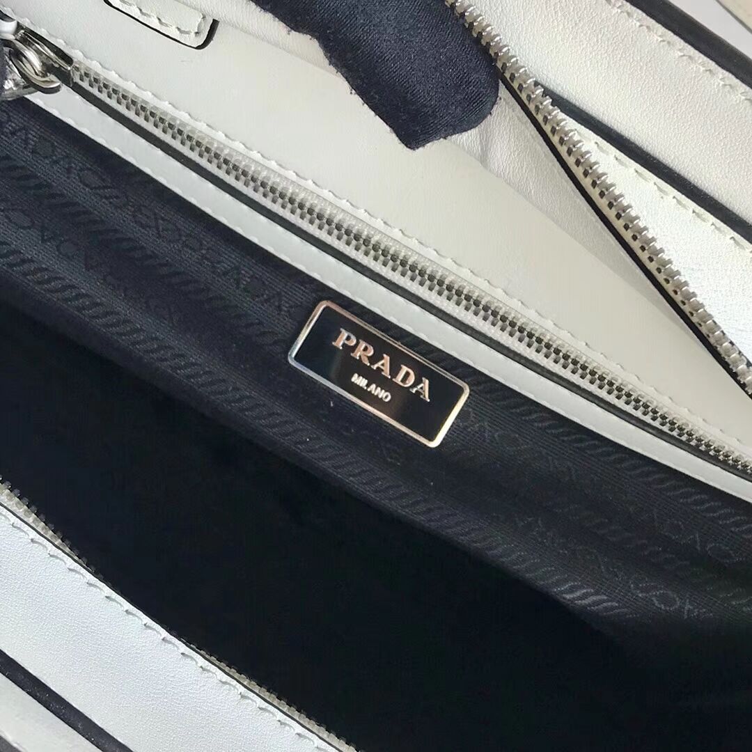 Prada Embleme Saffiano leather bag 1BG288 white