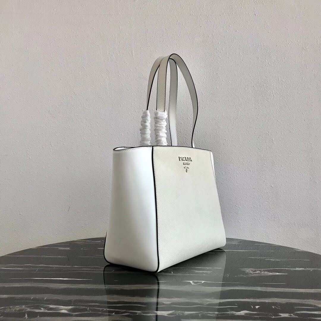 Prada Embleme Saffiano leather bag 1BG288 white