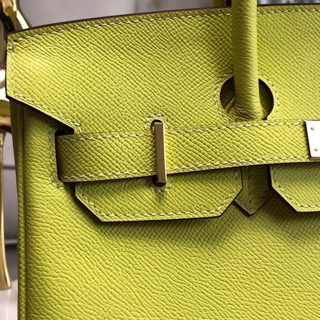 Hermes original Epsom Leather HB35O lemon&gold Metal