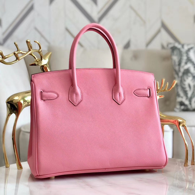 Hermes original Epsom Leather HB35O pink&gold Metal