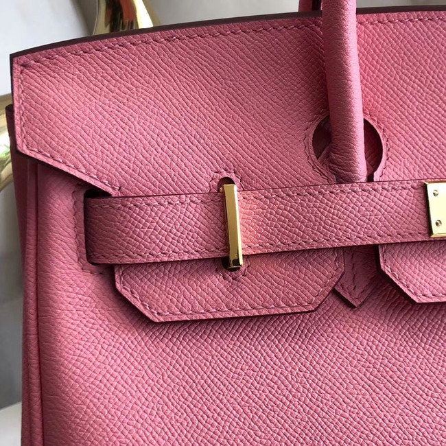 Hermes original Epsom Leather HB35O pink&gold Metal