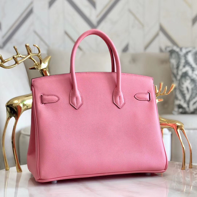 Hermes original Epsom Leather HB35O pink&silver Metal