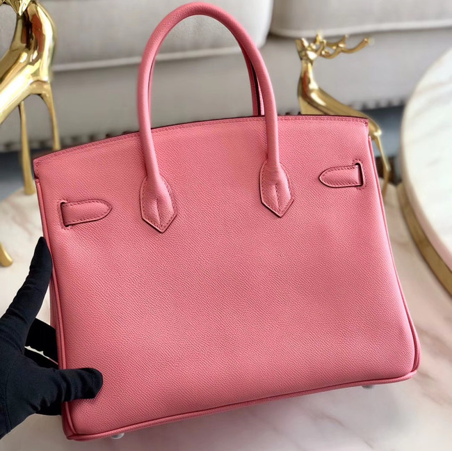 Hermes original Epsom Leather HB35O pink&silver Metal