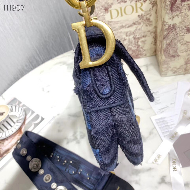 DIOR BLUE SADDLE CAMOUFLAGE POUCH M0446C