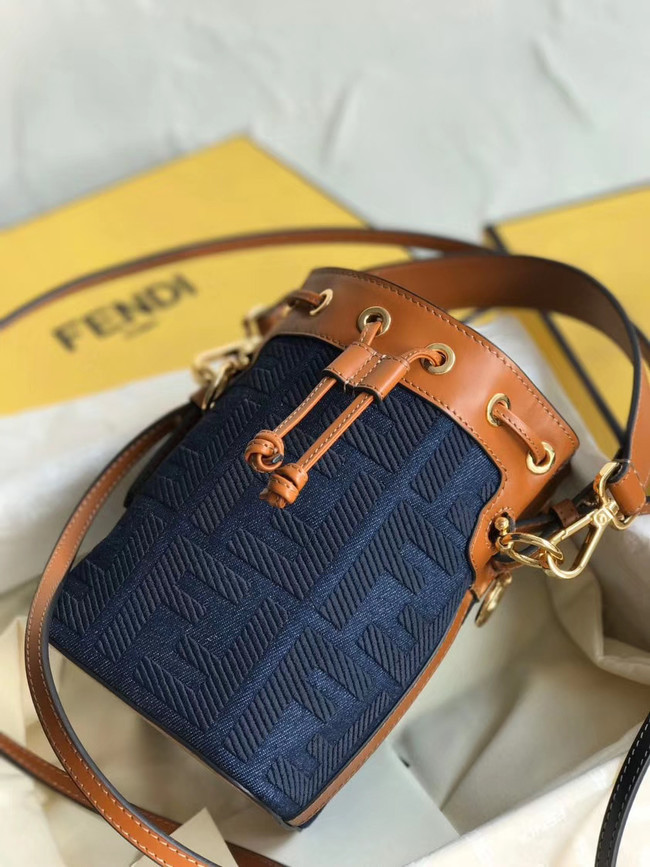 FENDI MON TRESOR Mini bag in blue canvas 8BS010