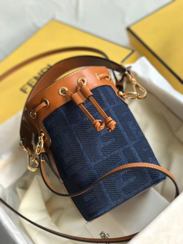 FENDI MON TRESOR Mini bag in blue canvas 8BS010