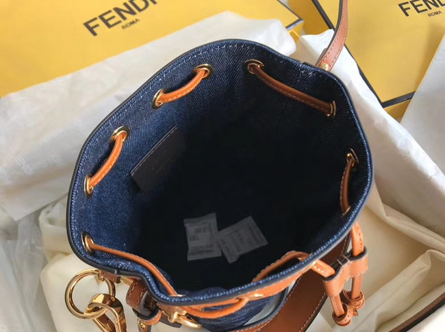 FENDI MON TRESOR Mini bag in blue canvas 8BS010
