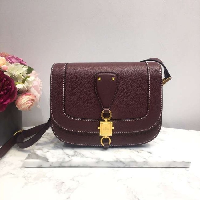 VALENTINO Origianl leather shoulder bag 0705 Burgundy