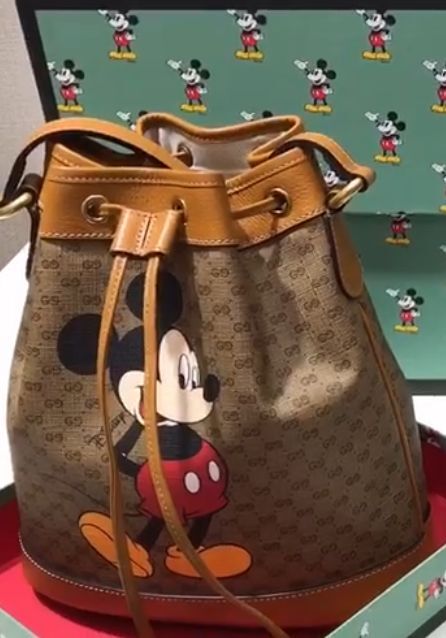 Gucci Disney x Mickey Mouse Small Bucket Bag 602691 Brown