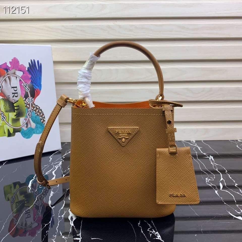 Prada Panier small Original Saffiano Bag 1BA217 Brown